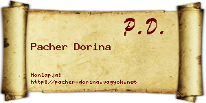 Pacher Dorina névjegykártya